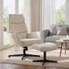 Afbeelding van Homcom Accent Stoel met Poef - Polyester, Metaal - 75L x 66B x 99H cm - Beige