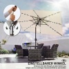 Afbeelding van Outsunny Terrasparasol van polyester en metaal - 289L x 198B x 248H cm - Crème wit