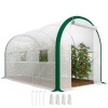 Afbeelding van Outsunny Foliekas 3,58 x 2,1 x 2,1 m met roldeur en raam voor tuin of balkon, wit staal