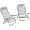 Afbeelding van Outsunny Aluminium Strandstoel, mesh-stof - 62L x 65B x 80H cm - Lichtgrijs