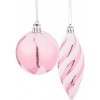 Afbeelding van Kerstballen set van 72 - plastic - onbreekbaar - hartjes en sokjes - roze