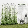 Afbeelding van Outsunny 2-delige Metalen Trellis met Vogeldesign voor Klimplanten 50x150 cm Zwart