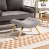 Afbeelding van HOMCOM Zitkruk met voetenbank van berberfleece, tot 120 kg, lichtgrijs, 67 x 45 x 38 cm