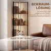 Afbeelding van HOMCOM Boekenplank - Spaanplaat, Staal - 32L x 32B x 147H cm - Rustiek Bruin