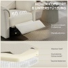 Afbeelding van Homcom Elektrische Relaxfauteuil - Stof ,Meerlaags Hout - Crèmewit 91x78x105 cm