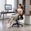 Afbeelding van HOMCOM Bureau Stoel - Polyester, Schuim - 69L x 60,5B x 109-117H cm - Donkergrijs