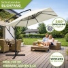 Afbeelding van tillvex® Rechthoekige Aluminium Parasol Ø 330 cm met Afdekking en Windscherm