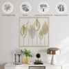 Afbeelding van HOMCOM Luxe Wanddecoratie Metalen Muursculptuur met Uniek Bladdesign voor Woonkamer en Slaapkamer
