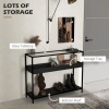 Afbeelding van HOMCOM console tafel - gehard glas - staal - spaanplaat - zwart