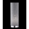 Afbeelding van Fischer & Honsel Tafellamp Thor E14 chroomkleurig met stoffen kap, 35 cm hoog
