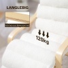 Afbeelding van HOMCOM Relaxfauteuil met Sherpa-Fleece, verstelbaar voetensteun, wit