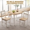 Afbeelding van HOMCOM Eetkamerstoel van Rubberhout 50,5L x 40B x 88,5H cm Eikenkleur
