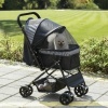 Afbeelding van PawHut Hondentrolley voor kleine honden en katten - Zwart 76,5 x 52 x 95 cm