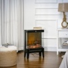 Afbeelding van HOMCOM Elektrische openhaard van staal met gehard glas - 40,5L x 20B x 62H cm - Zwart