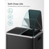 Afbeelding van SONGMICS Keukenafvalemmer 30L, metalen pedaalemmer met binnenbakken en softclose, zwart