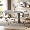 Afbeelding van HOMCOM Vouwstoel van Polyester, Staal 48,5L x 45B x 82H cm Crèmewit