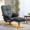 Afbeelding van HOMCOM Relaxfauteuil met Ottoman Hout en Kunstleer Donkergrijs 80x86x99 cm