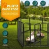 Afbeelding van TRESKO® Opvouwbare hondenloopstal 80 cm met dak en aardankers - 8-delig, eenvoudig te monteren