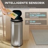 Afbeelding van HOMCOM Sensor Prullenbak RVS, kunststof 30,5L x 30,5B x 68H cm Zilver