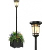 Afbeelding van Outsunny Zwarte Buitenlamp met Zonnepaneel - 41,5 x 41,5 x 195 cm