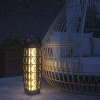 Afbeelding van Outsunny Rieten Lamp Staal, PE-rattan 20L x 20B x 68H cm Grijs