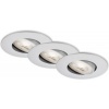 Afbeelding van BRILONER KULANA - Set van 3 draaibare inbouwspots - 5W LED - warm wit - Ø90mm - mat chroom