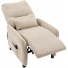 Afbeelding van Beige fluwelen relaxfauteuil met armleuning voor één persoon