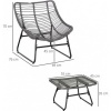 Afbeelding van Outsunny - Rattan Stoel Set - Metaal - PE Rattan - Grijs