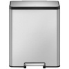 Afbeelding van EKO EcoCasa 2 recycling prullenbak 30+30 liter - RVS - Mat staal