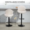 Afbeelding van HOMCOM Barkruk van Polyester en Staal, 50L x 48B x 94-115H cm, Beige