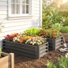 Afbeelding van Outsunny Tuinbed set Gegalvaniseerd staal 110x50x30 cm Donkergrijs