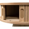 Afbeelding van WOOOD Karri Rond Nachtkastje - Hout - Naturel - 46x38x38 cm