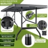 Afbeelding van Tillvex Inklapbare Tuintafel, Kunststof, 180 x 75 cm, Voor 8 Personen, Met Draaggreep