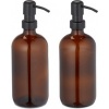 Afbeelding van Set van 2 glazen zeeppompen - 500 ml