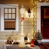 Afbeelding van Outsunny Verlichte Kerstdecoratie Staal en Polyester 44x44x215 cm Rood en Bruin