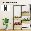 Afbeelding van Outsunny Tuin Bloembed van Dennenhout, Staal - 116L x 20B x 112H cm - Natuurhout