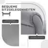 Afbeelding van HOMCOM Bettbank van schuimstof, zeildoek - 102 x 36 x 51 cm - Donkergrijs