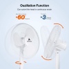 Afbeelding van AERSON 40 cm staande ventilator | hoogte verstelbaar tot 120 cm | stil met 3 snelheden en oscillatie