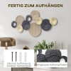 Afbeelding van Homcom Metalen Wanddecoratie - 100L x 5,5B x 50H cm - Khaki