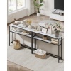 Afbeelding van VASAGLE Consoletafel, slank met 2 planken, 20 x 100 x 80 cm, marmer wit-inktzwart