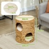 Afbeelding van PawHut Kratztonne 50 cm - Katzentoren met 2 holen en kussen, waterhyacint, voor katten tot 3,5 kg, l