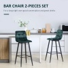 Afbeelding van HOMCOM barkrukken - polyester en staal - 42L x 47B x 105H cm - groen
