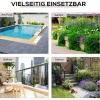 Afbeelding van Outsunny Bijzettafel van staal en polyrattan - 40x40x40 cm - Grijs