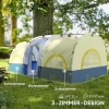 Afbeelding van Outsunny Campingtent Oxfordstof, Fiberglas - 435L x 251B x 195H cm - Donkerblauw + Wit