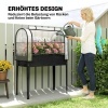 Afbeelding van Outsunny Verhoogde Plantenbak van Kunststof en Metaal - 100L x 49B x 136H cm - Zwart