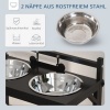 Afbeelding van PawHut Huisdieren Voederbak Staal 40,5L x 22B x 39H cm Zwart