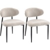Afbeelding van HOMCOM Eetstoel - Linnenlook Stof (100% Polyester), Staal - 58L x 58B x 77H cm - Beige