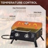 Afbeelding van Outsunny Gasgrill van koolstofstaal - 55L x 46,5B x 41H cm - Zwart