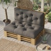 Afbeelding van Outsunny 2-zits palettenkussen 120x80x12cm, waterafstotend, donkergrijs tuinbankkussen