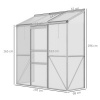 Afbeelding van Outsunny Polycarbonaat en Aluminium Kweekkas met Schuifdeur en Dakramen, 192 x 68 x 196 cm, Zilver